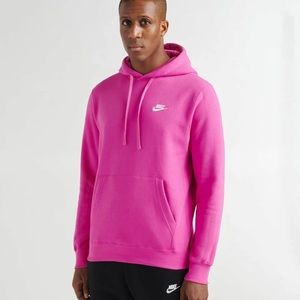 NIKE SPORTSWEAR CLUB FLEECE PINK PULLOVER HOODIE